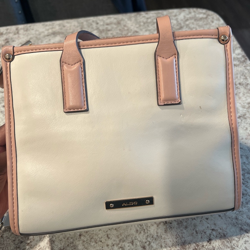Aldo Elegant Cream and Pink Satchel
